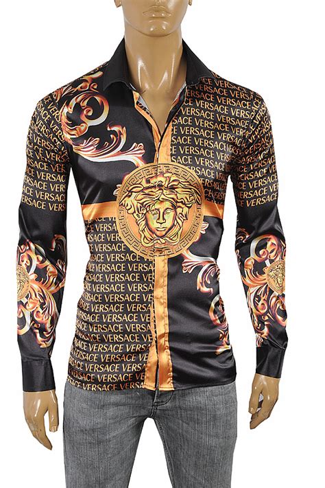 versace heren overhemd|Men's Designer Dress Shirts .